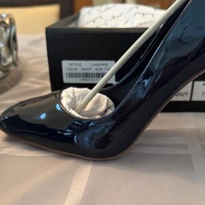 Lulu's Shiny Midnight Blue Heels